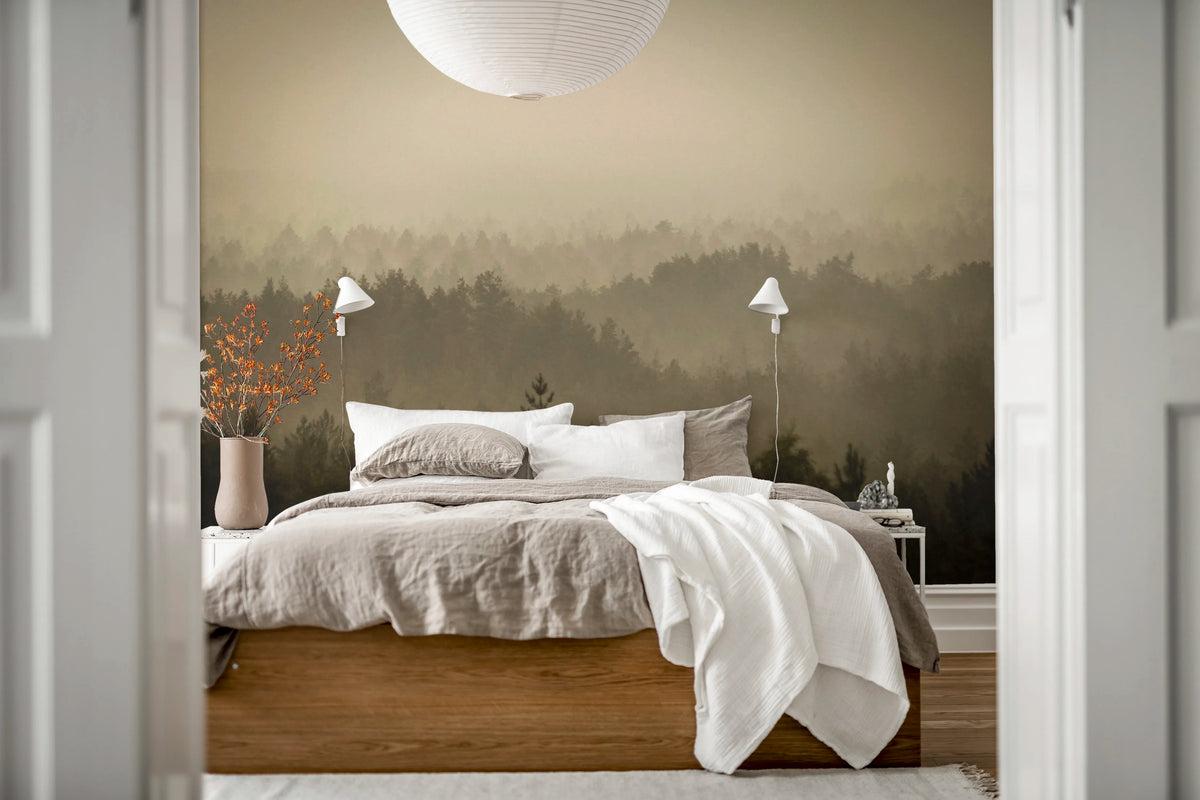 Soft Forest Mural Wallpaper - room preview 03
