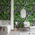 Jungle Zebra Mural Wallpaper - room preview 03