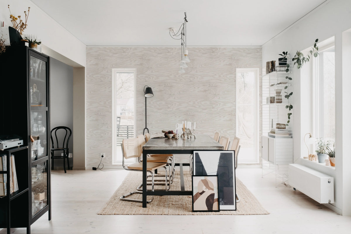 Plywood, Gray Mural Wallpaper - room preview 03