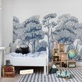 Forest Park, Blue Mural Wallpaper - room preview 03