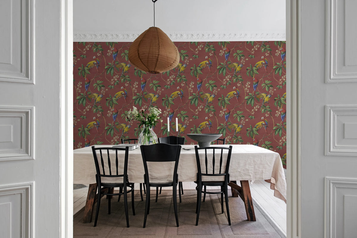 Parrots, Velvet Mural Wallpaper - room preview 03