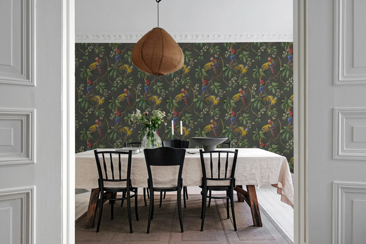 Parrots, Green Mural Wallpaper - room preview 03