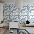 Race Track, Soft Blue Mural Wallpaper - room preview 03