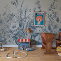 Soft Meadow, Blue Mural Wallpaper - room preview 03