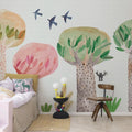 Watercolor Garden Mural Wallpaper - room preview 03