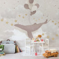 Dreamy Whale Mural Wallpaper - room preview 03