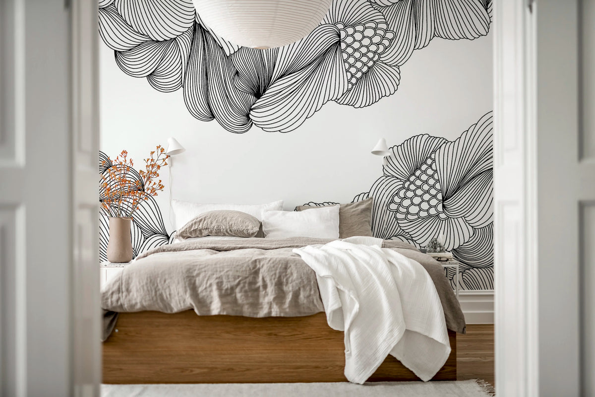 Opulence, Black Lines Mural Wallpaper - room preview 03