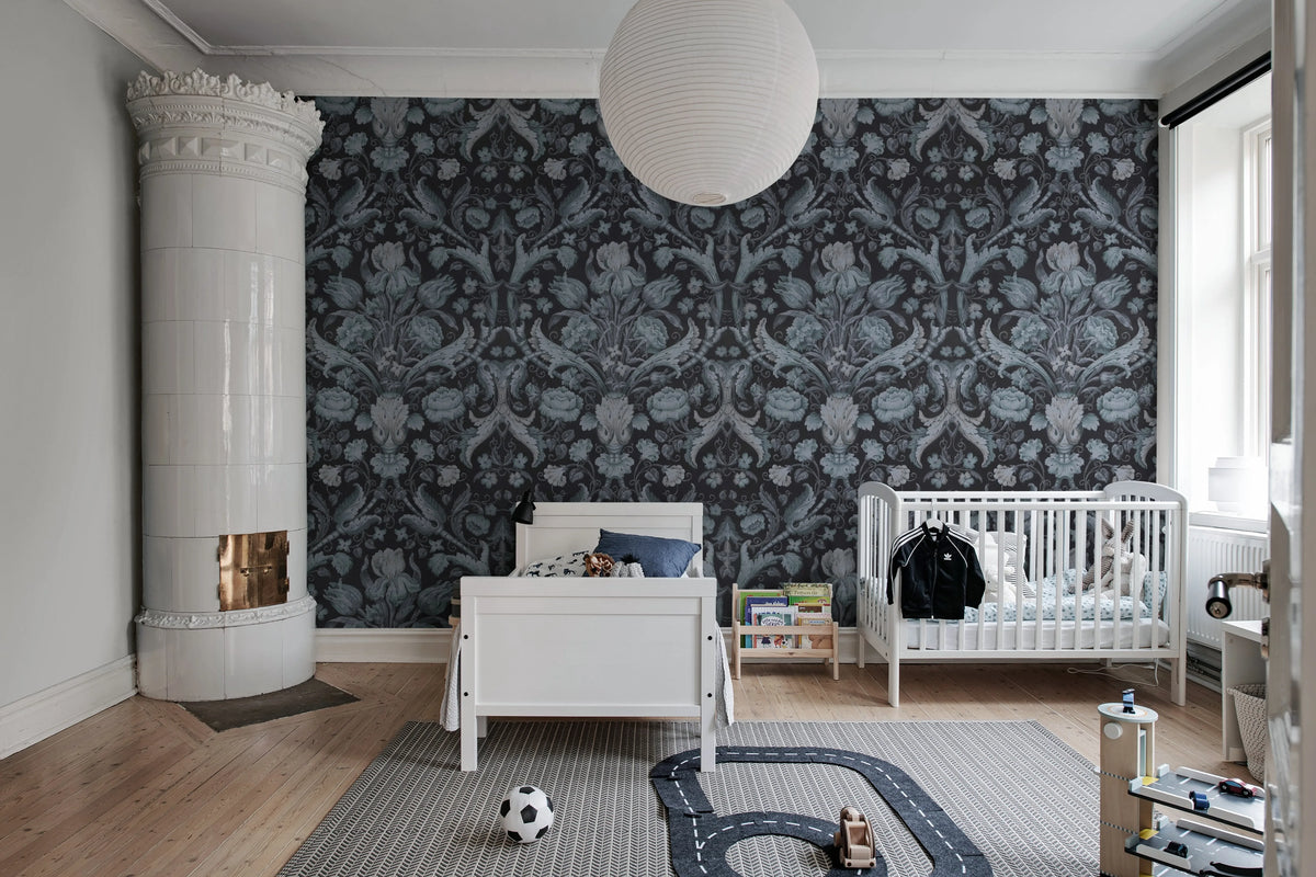 Vintage Tapestry, Blue Mural Wallpaper - room preview 03