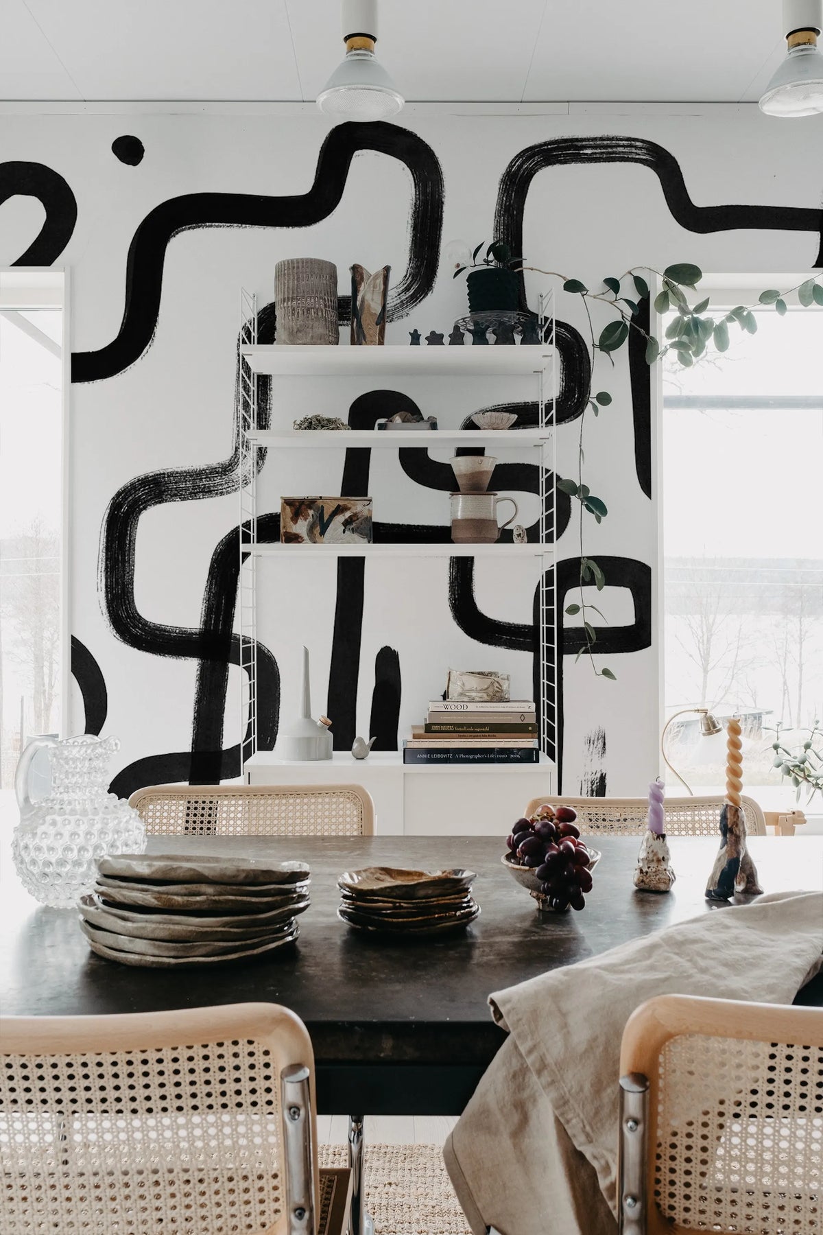 Artzy Path, Graphite Mural Wallpaper - room preview 03