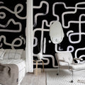 Artzy Path, Black Mural Wallpaper - room preview 03