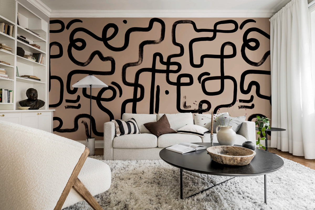 Artzy Path, Pink Mural Wallpaper - room preview 03