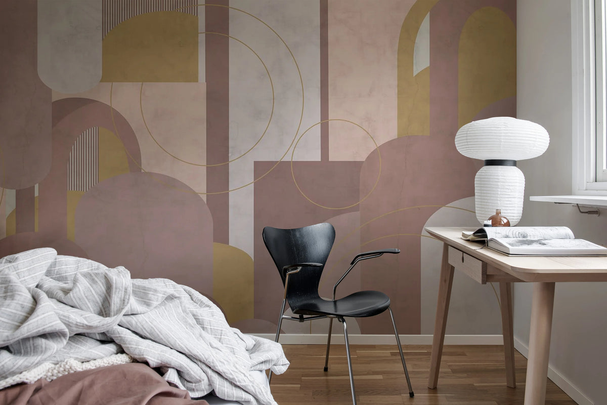 Lovely Arches, Pink Mural Wallpaper - room preview 03
