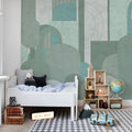 Lovely Arches, Green Mural Wallpaper - room preview 03
