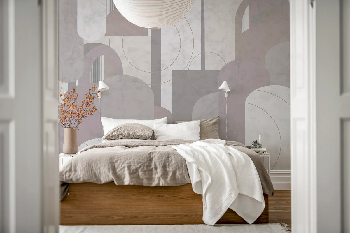 Lovely Arches, Gray Mural Wallpaper - room preview 03