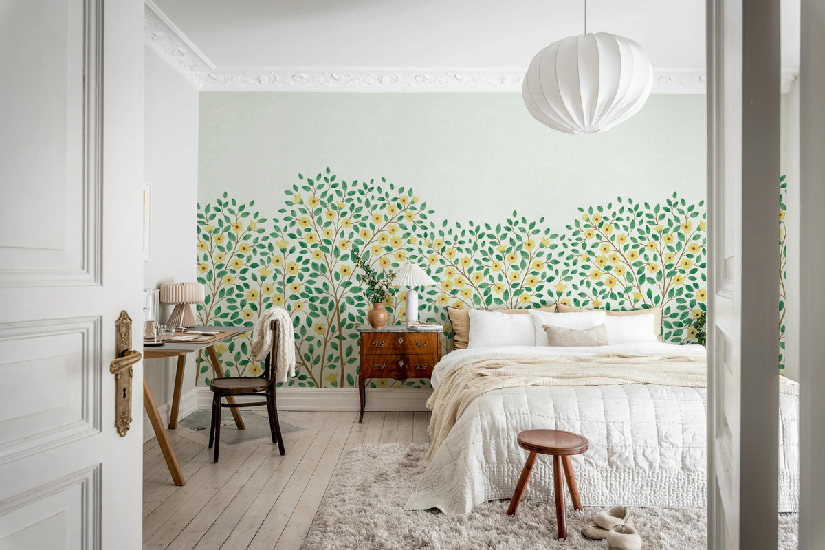 Blossom Tree, Yellow Mural Wallpaper - room preview 03