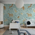 Lullaby, Blue Mural Wallpaper - room preview 03