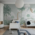 Dinosaur world, Gray Mural Wallpaper - room preview 03