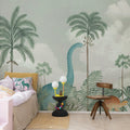 Dinosaur World, Light Green Mural Wallpaper - room preview 03
