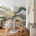 Fun Clouds, Green Mural Wallpaper - room preview 03