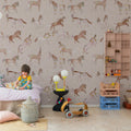 Circus Horses, Soft Pink Mural Wallpaper - room preview 03