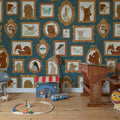 Pet Frames, Dark Blue Mural Wallpaper - room preview 03