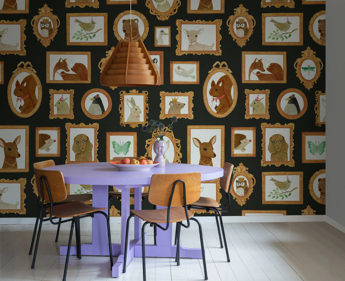 Pet Frames, Black Mural Wallpaper - room preview 03