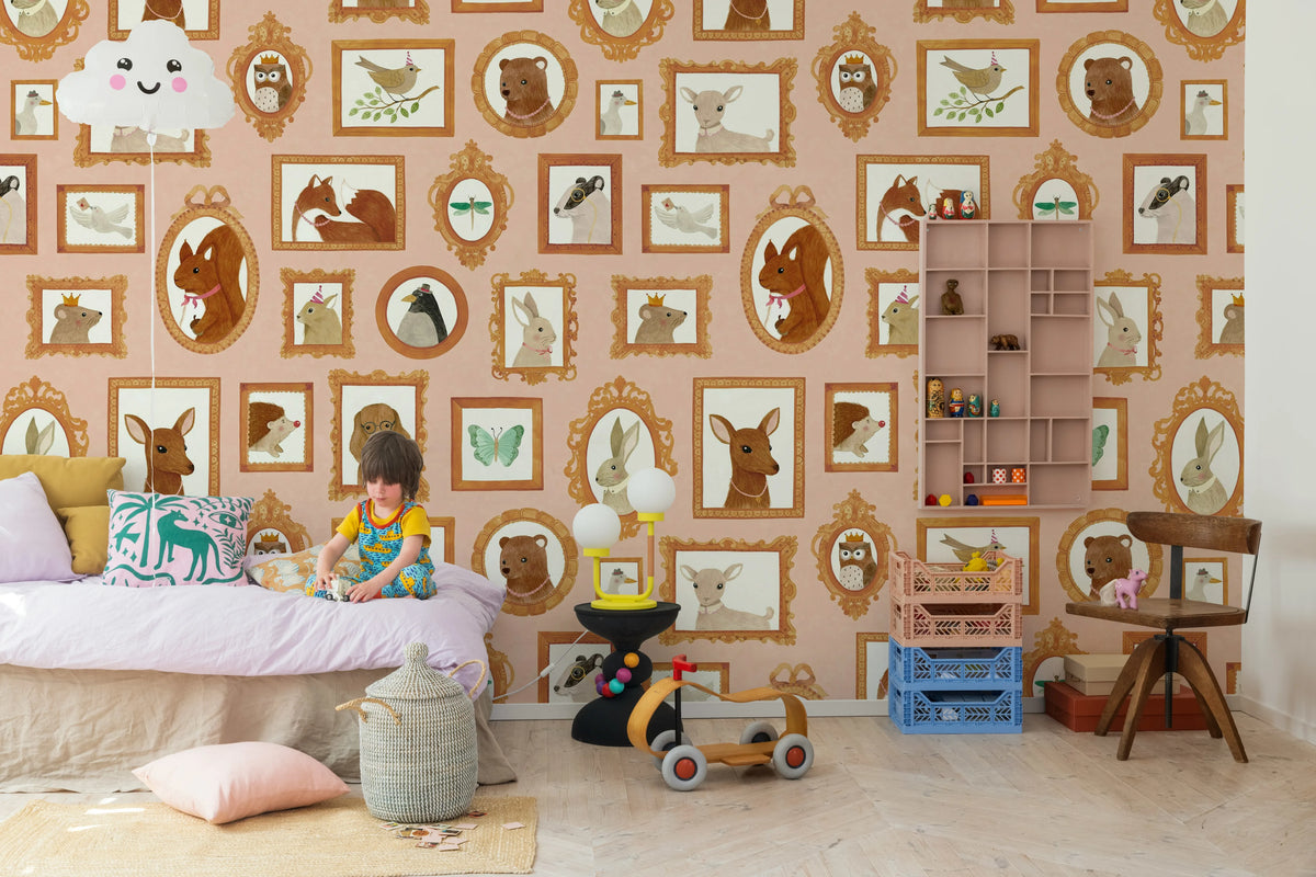 Pet Frames, Pink Mural Wallpaper - room preview 03
