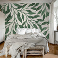 Giant Leaves, Green Mural Wallpaper - room preview 03