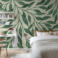 Giant Leaves, Dark Green Mural Wallpaper - room preview 03