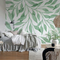 Giant Leaves, Light Green Mural Wallpaper - room preview 03