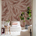 Giant Leaves, Pink Mural Wallpaper - room preview 03