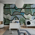 Road Trip, Blue & Green Mural Wallpaper - room preview 03