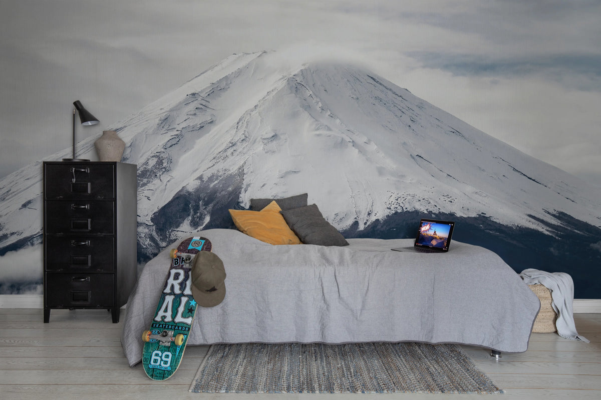 Mountain Top, Gray Mural Wallpaper - room preview 03