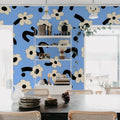 Dancing Flower, Blue Mural Wallpaper - room preview 03