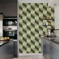 Filled Optic, Green Mural Wallpaper - room preview 03