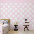 Big Dots, Pink Mural Wallpaper - room preview 03