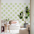 Big Dots, Light Green Mural Wallpaper - room preview 03