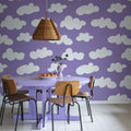 Cloudy, Lilac Mural Wallpaper - room preview 03