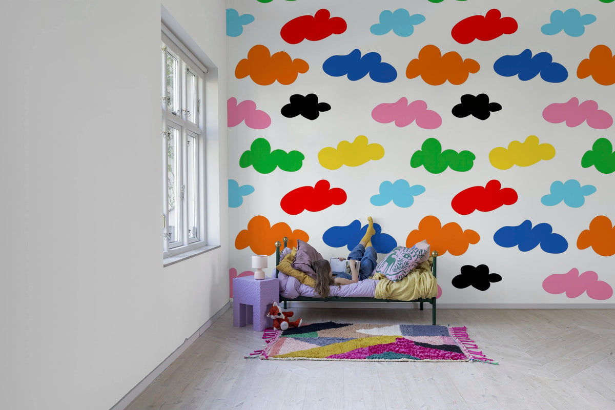 Cloudy, Rainbow Mural Wallpaper - room preview 03