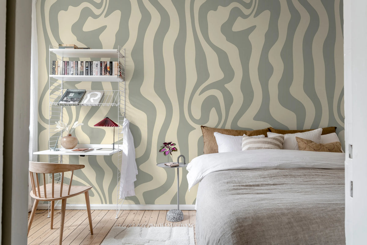 Dizzy, Gray Mural Wallpaper - room preview 03