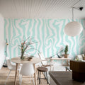 Dizzy, Turquoise Mural Wallpaper - room preview 03