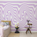 Happy Wobbly, Lilac Mural Wallpaper - room preview 03