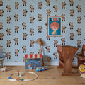 Hello Bear, Baby Blue Mural Wallpaper - room preview 03