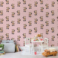 Hello Bear, Baby Pink Mural Wallpaper - room preview 03