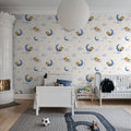 Sleepy Bear, Sky Blue Mural Wallpaper - room preview 03