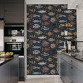 Fish Shoal, Night Mural Wallpaper - room preview 03