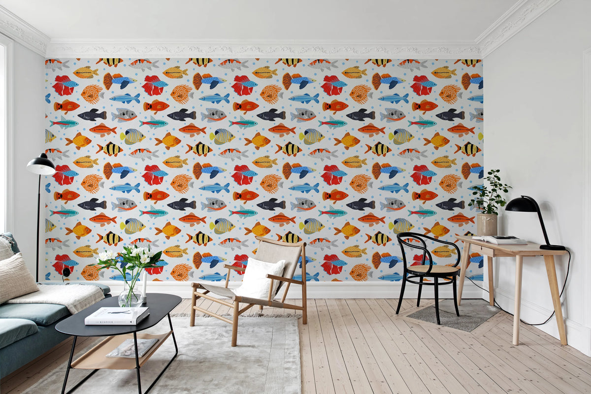 Fish Shoal, Day Mural Wallpaper - room preview 03