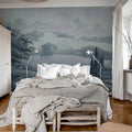 Hilltop House, Blue Mural Wallpaper - room preview 03