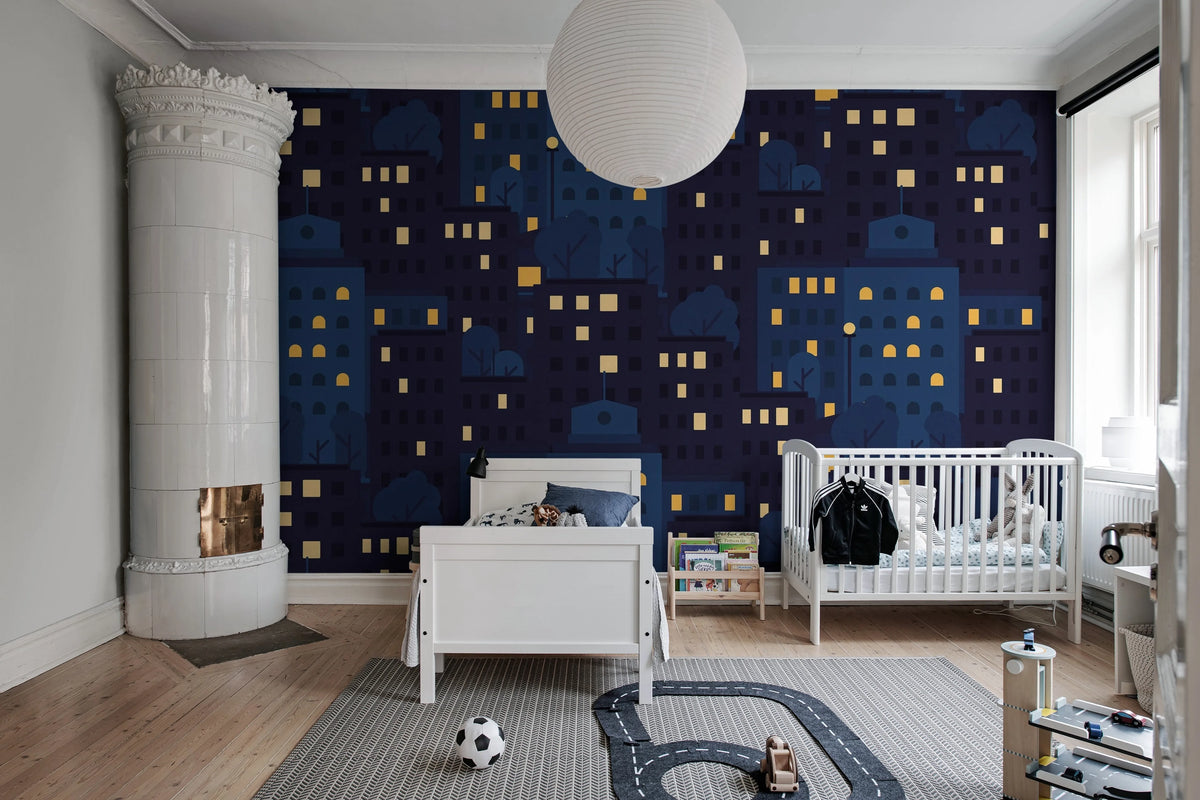 Big City, Midnight Mural Wallpaper - room preview 03