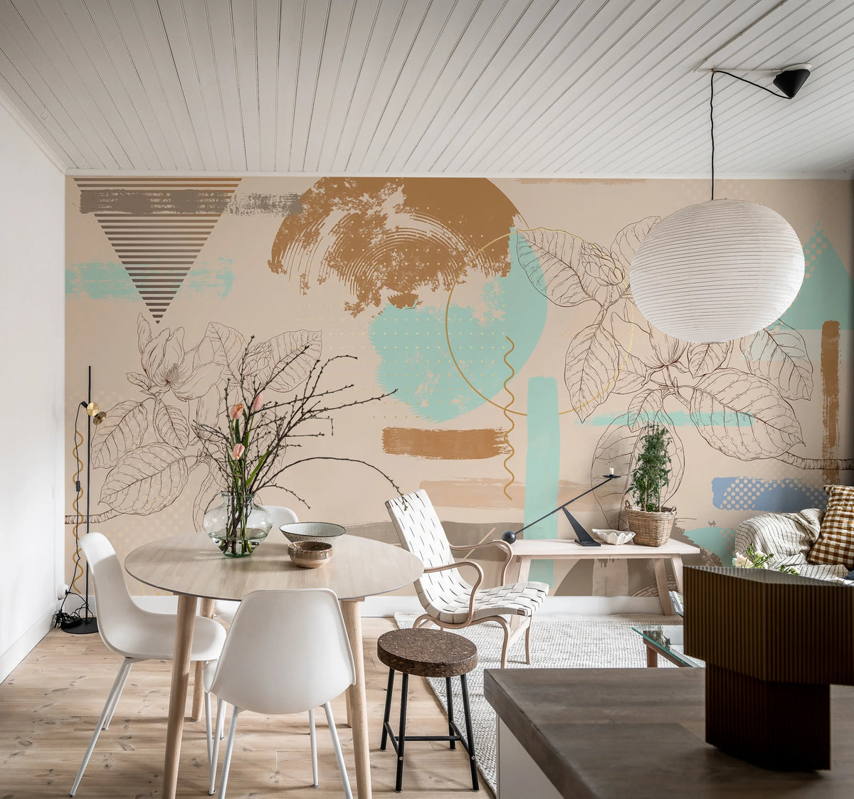 Abstract Retro, Pastel Mural Wallpaper - room preview 03
